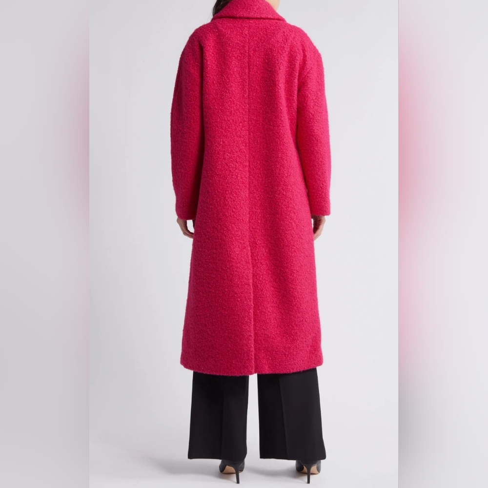 New BCBG hot pink boucle long coat bright sexy modern designer size XXL 2X 2XL - Picture 2 of 14